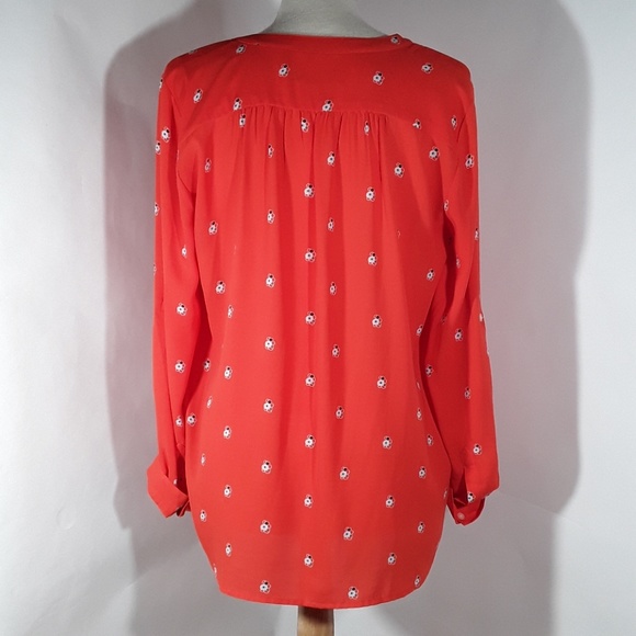 LOFT orange blouse with cute little circle designs - Picture 4 of 6